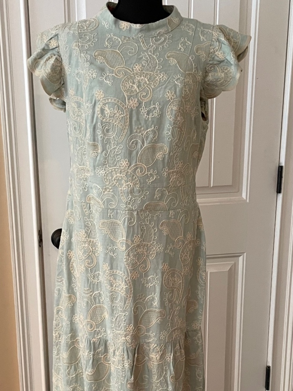 Beautiful Aqua Embroidered Dress